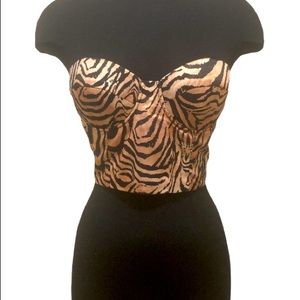 Fashion Nova Tiger Print Bustier ~ S ~ NWOT